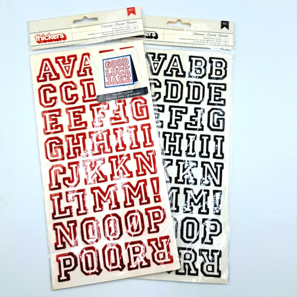 4/$20 Thickers Letterman Letters & Numbers Stickers